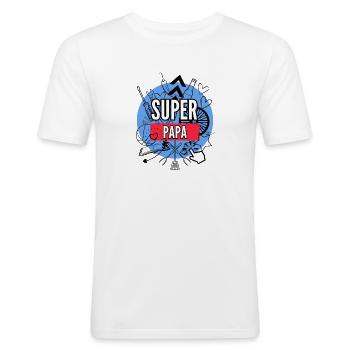 Superdad - Männer Slim Fit T-Shirt - Weiß - Vorne - Nik (191cm)