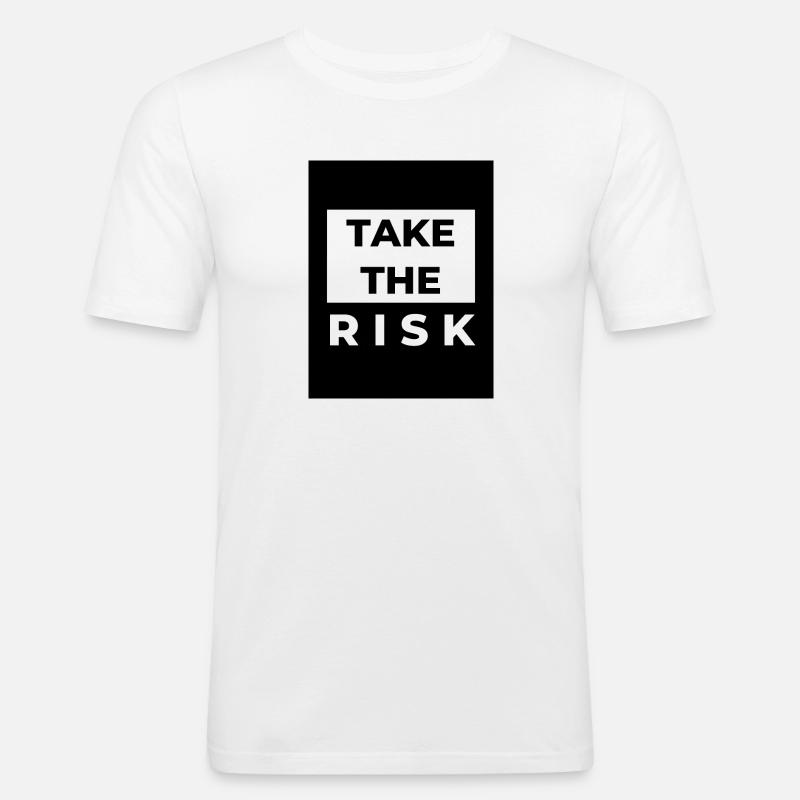 TAKE THE RISK - Männer Slim Fit T-Shirt - Weiß