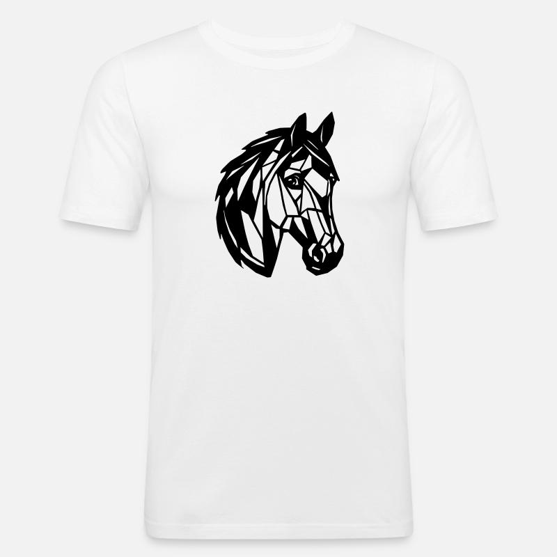 Pferdekopf - Männer Slim Fit T-Shirt - Weiß