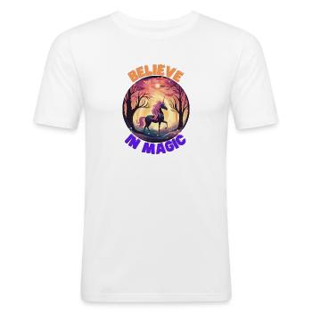Unicorn7 - Men's Slim Fit T-Shirt - white - Front - Nik (191cm)