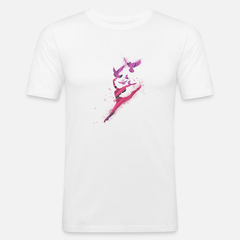 dance,dancer,pink,graffiti,lightness, birds - Men's Slim Fit T-Shirt - white