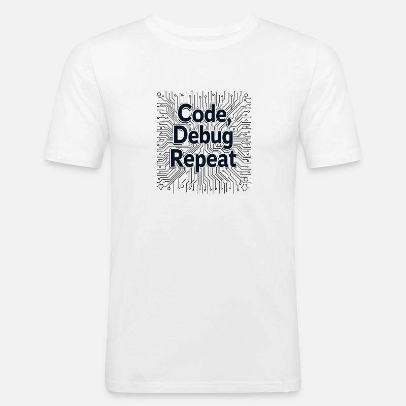 Code Debug Repeat - Software Engineer - Männer Slim Fit T-Shirt - Weiß