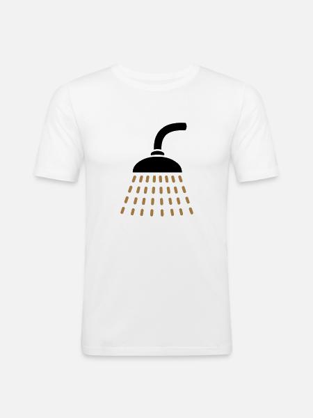 shower - Men's Slim Fit T-Shirt - white