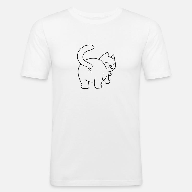 Katze Mieze Kätzchen Schmusekatze Geschenkidee - Männer Slim Fit T-Shirt - Weiß