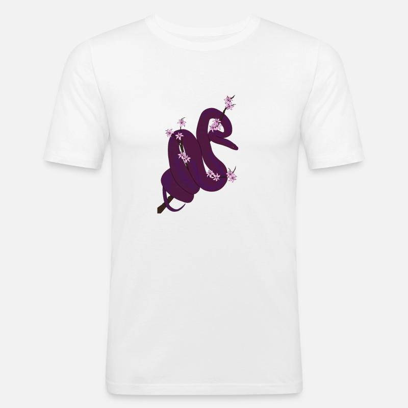 Plum python (no background) - Men's Slim Fit T-Shirt - white