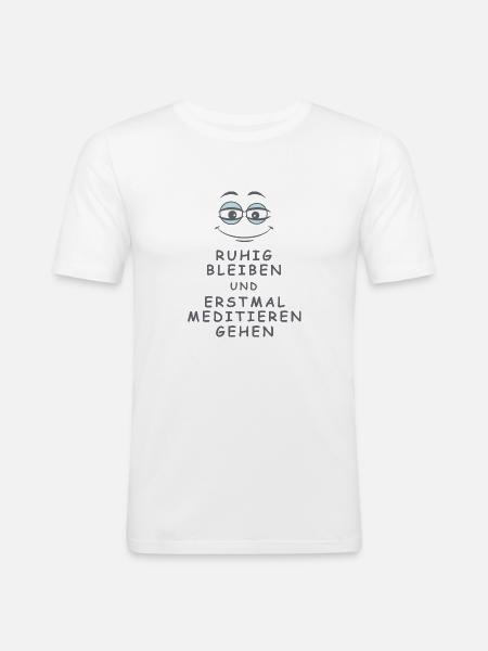 Meditieren gehen - Männer Slim Fit T-Shirt - Weiß