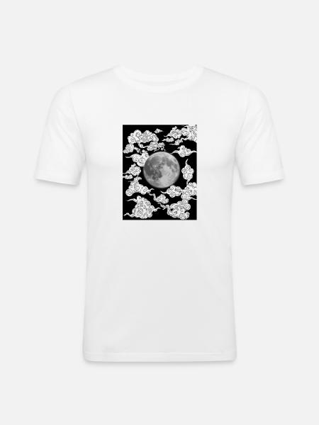 Mond - Männer Slim Fit T-Shirt - Weiß
