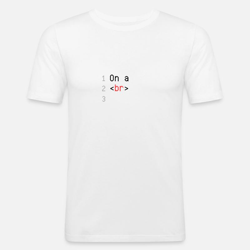 On a Break html - Männer Slim Fit T-Shirt - Weiß