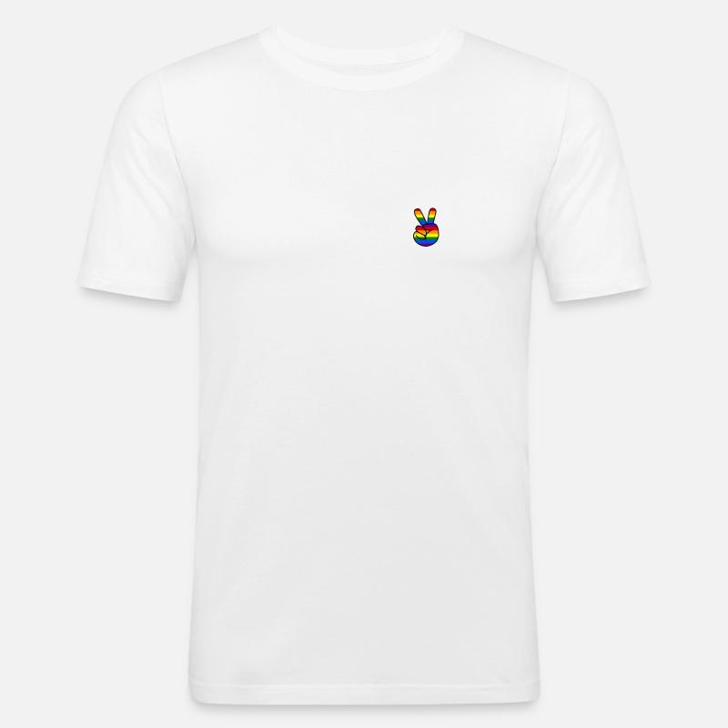 pride 9 - Männer Slim Fit T-Shirt - Weiß