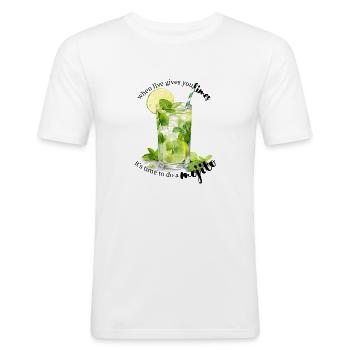 Wenn das Leben dir Limetten gibt - Männer Slim Fit T-Shirt - Weiß - Vorne - Nik (191cm)