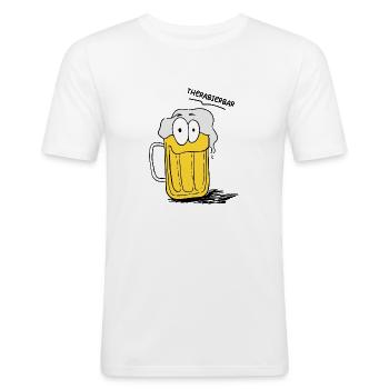 Lustiges Bier Bild Therabierbar - Männer Slim Fit T-Shirt - Weiß - Vorne - Nik (191cm)
