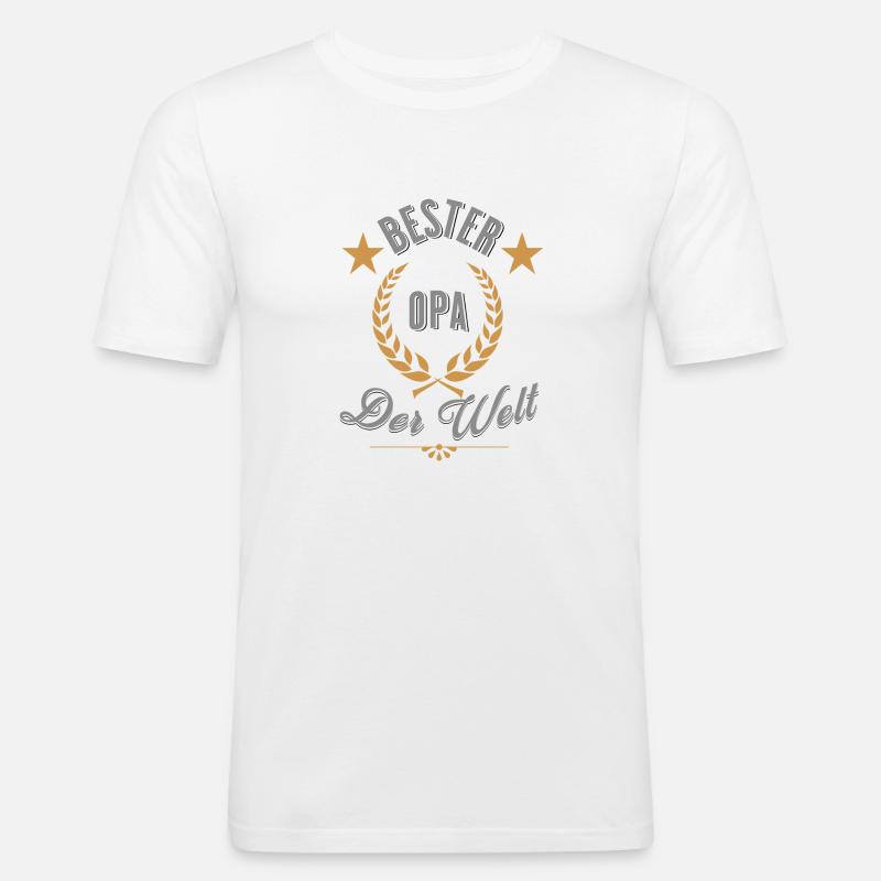 Bester Opa - Männer Slim Fit T-Shirt - Weiß