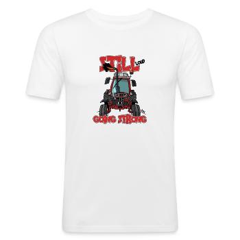 immer noch stark laut IH 685XL - Männer Slim Fit T-Shirt - Weiß - Vorne - Nik (191cm)