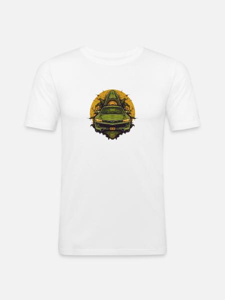 electric car 3 - T-shirt près du corps Homme - blanc