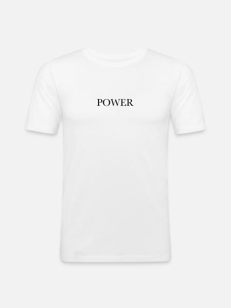 Power T-Shirt/ Pullover etc. - Männer Slim Fit T-Shirt - Weiß