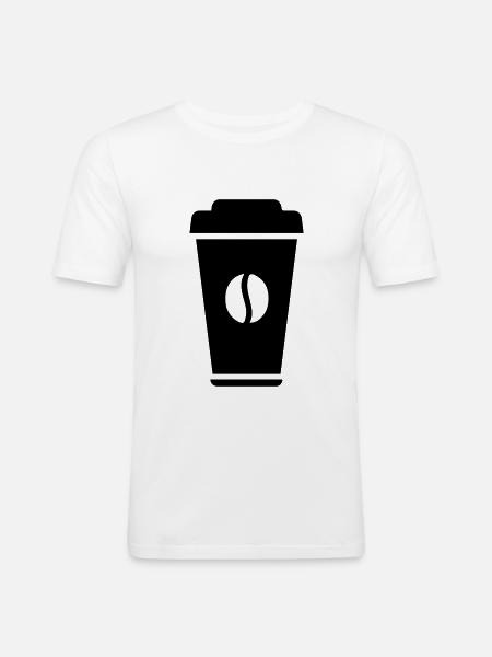 Kaffee Symbol - Männer Slim Fit T-Shirt - Weiß