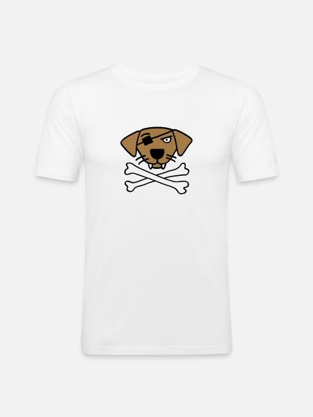 pirate_dog_042013_a_3c - Men's Slim Fit T-Shirt - white