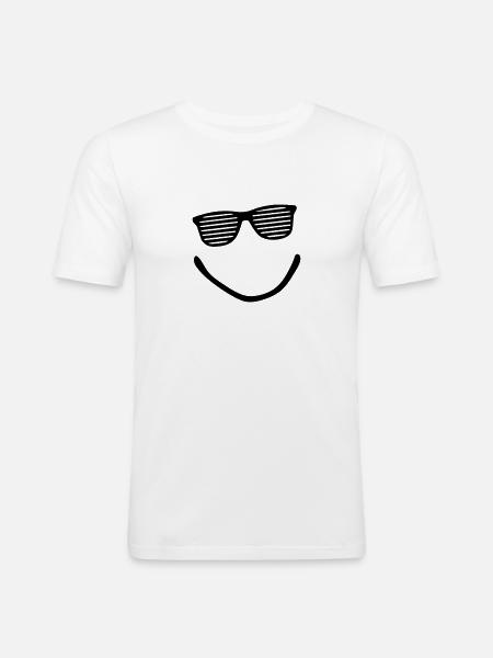 smile sunglasses - Men's Slim Fit T-Shirt - white