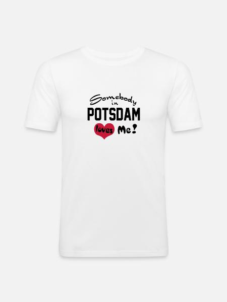potsdam - Männer Slim Fit T-Shirt - Weiß