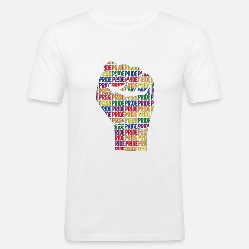 Pride Faust LGBT Pride Month - Männer Slim Fit T-Shirt - Weiß