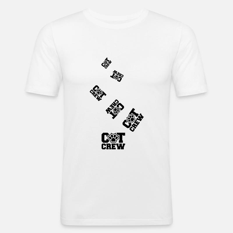 Cat Crew - Männer Slim Fit T-Shirt - Weiß