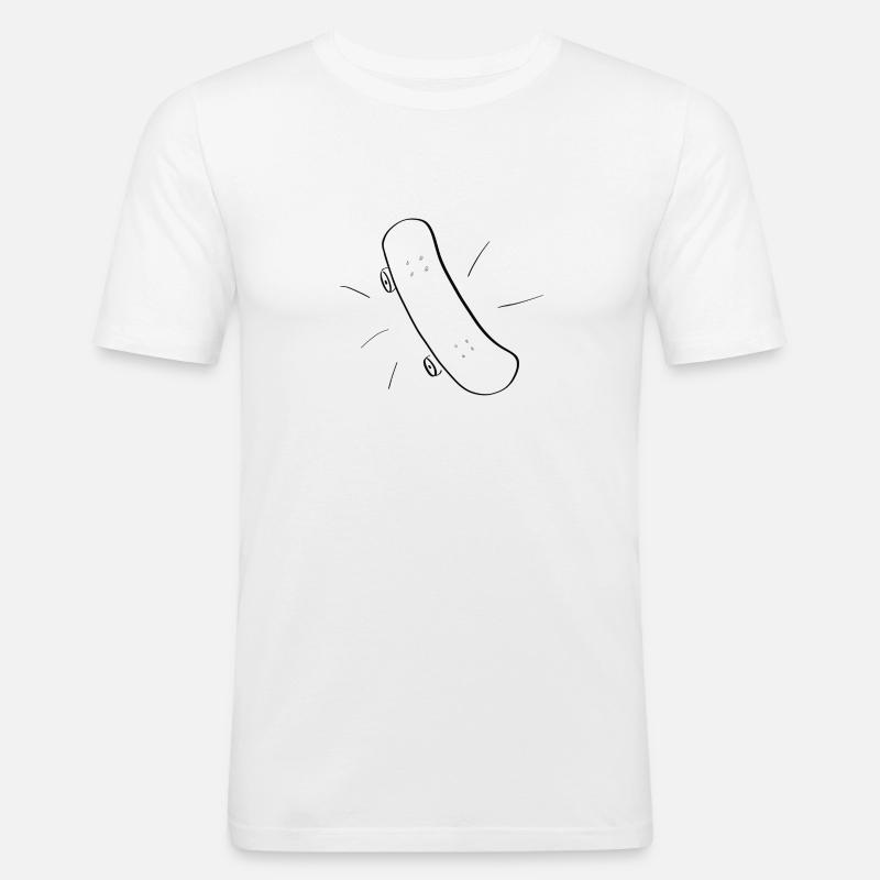 Skateboard Deck - Männer Slim Fit T-Shirt - Weiß