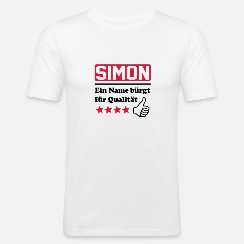 simon - Men's Slim Fit T-Shirt - white
