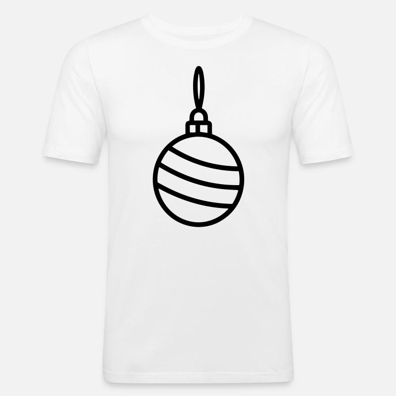 Weihnachtskugel - Männer Slim Fit T-Shirt - Weiß