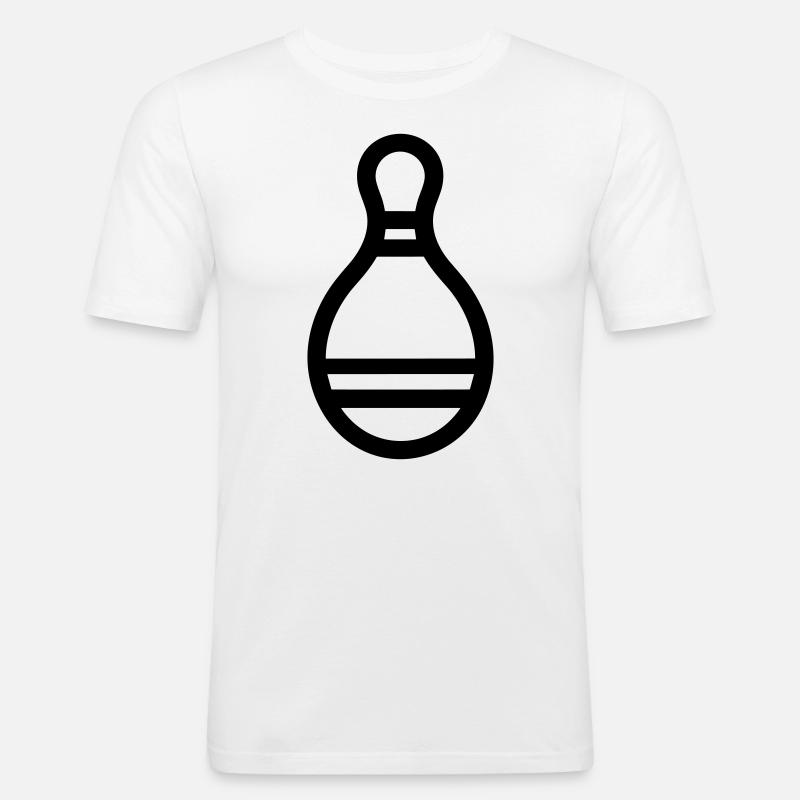 Quille de Bowling - Männer Slim Fit T-Shirt - Weiß
