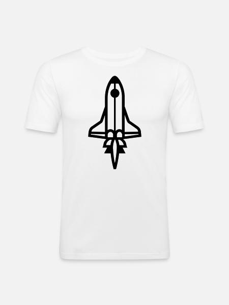 Fusée - T-shirt près du corps Homme - blanc