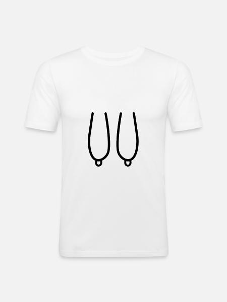 Hanging Breasts - Men's Slim Fit T-Shirt - white