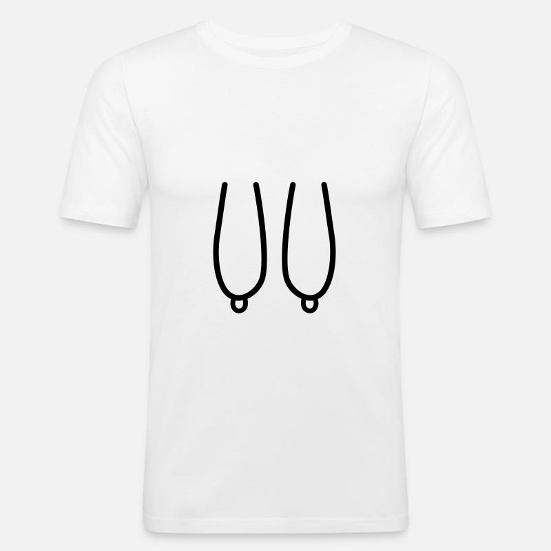 Hängende Brüste - Männer Slim Fit T-Shirt - Weiß