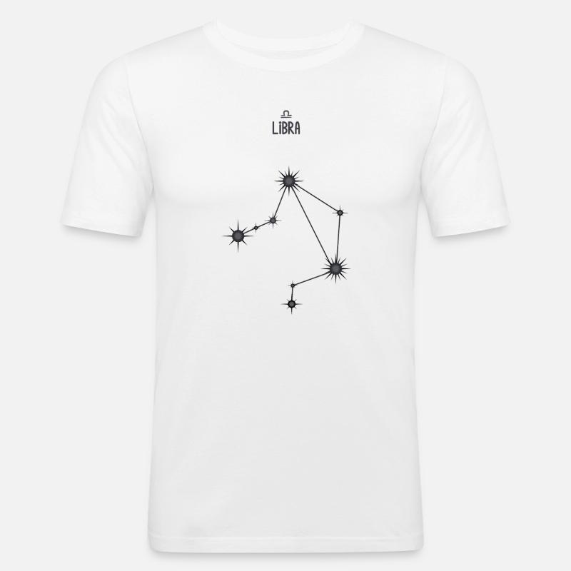 Waage Sternzeichen Sternbild Sternbild Schwarz & Grau - Männer Slim Fit T-Shirt - Weiß
