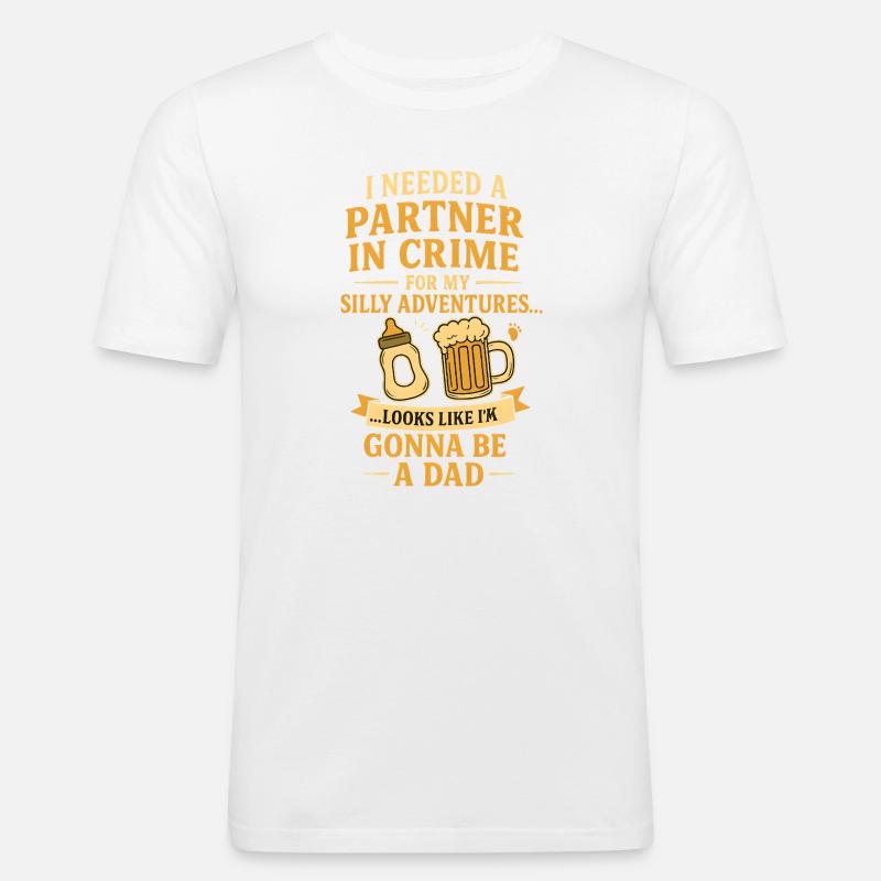 Komplizen-Vater - Männer Slim Fit T-Shirt - Weiß