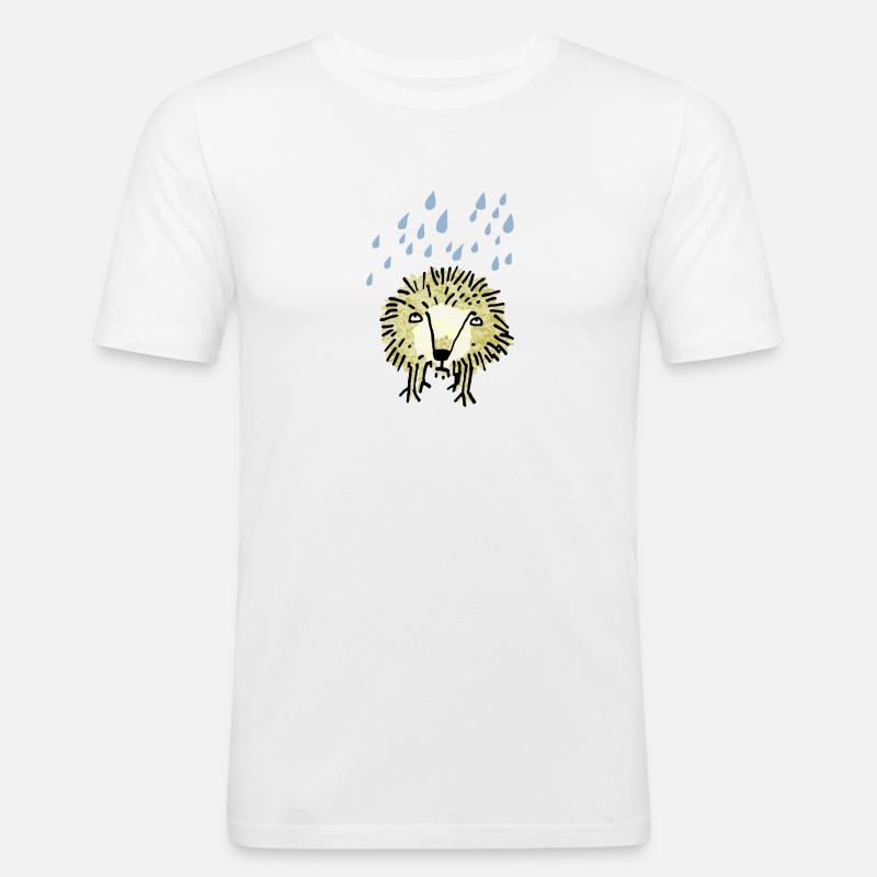 Igel - Männer Slim Fit T-Shirt - Weiß