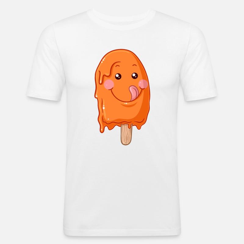 Eis am Stiel Comic - Männer Slim Fit T-Shirt - Weiß