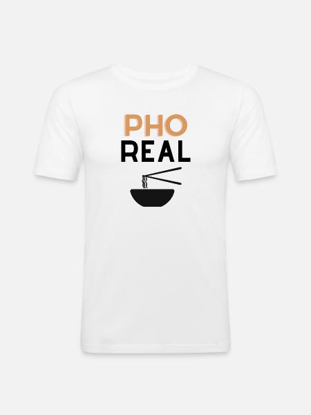 Pho Real? - Männer Slim Fit T-Shirt - Weiß