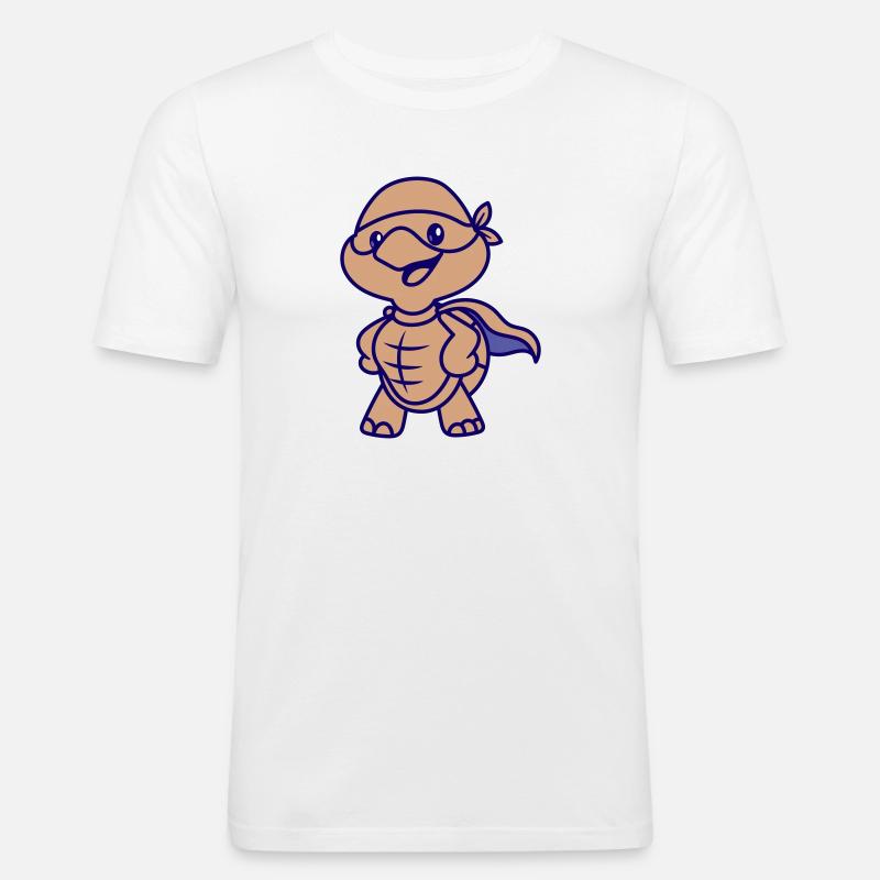 Ninja Trutle - Männer Slim Fit T-Shirt - Weiß