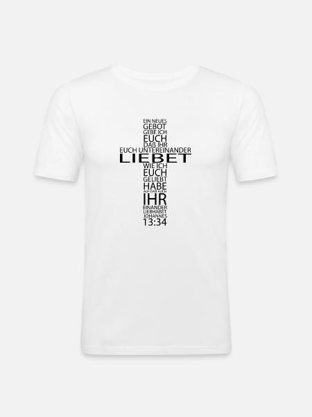 Gebot - Männer Slim Fit T-Shirt - Weiß