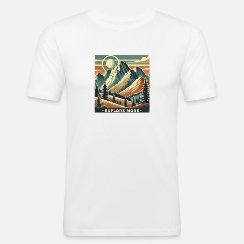 Explore more - Männer Slim Fit T-Shirt - Weiß