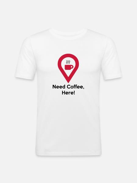 Bedarfs-Kaffee - Männer Slim Fit T-Shirt - Weiß