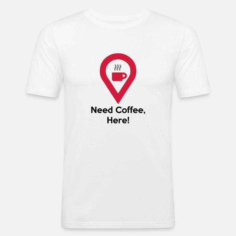 Bedarfs-Kaffee - Männer Slim Fit T-Shirt - Weiß