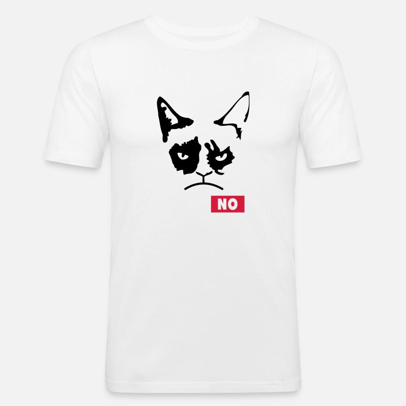 Grumpy Cat - Herre Slim Fit T-Shirt - hvid