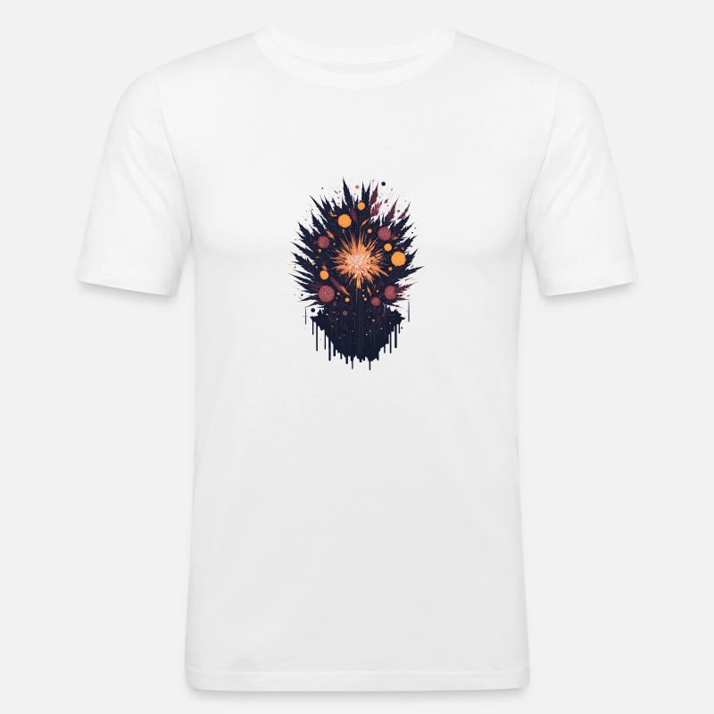 Dreamy Firework - Männer Slim Fit T-Shirt - Weiß