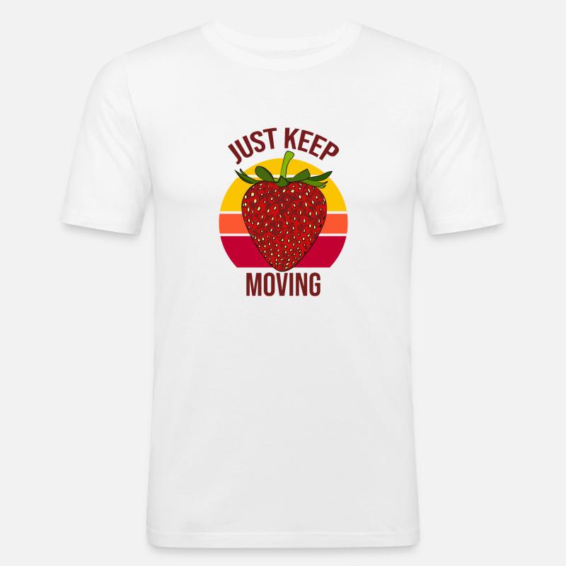 Continuez simplement à bouger - T-shirt près du corps Homme - blanc