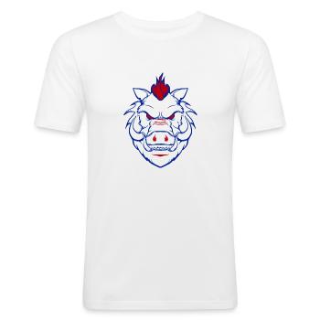 White boar - Men's Slim Fit T-Shirt - white - Front - Nik (191cm)