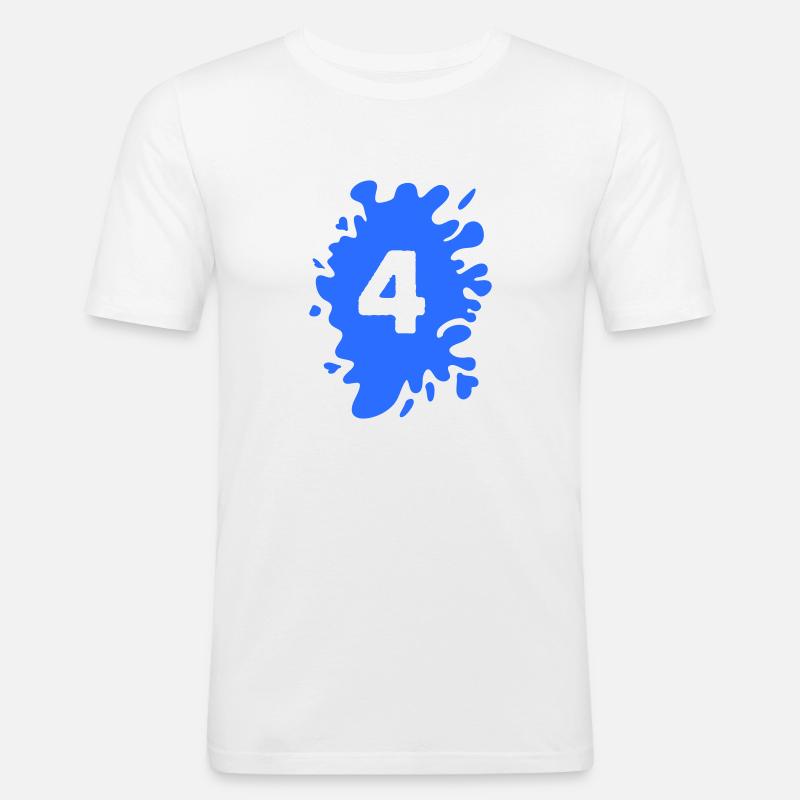 Klecks 4 - Männer Slim Fit T-Shirt - Weiß