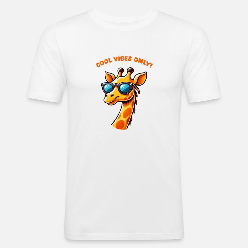 giraffe comic cool - Männer Slim Fit T-Shirt - Weiß