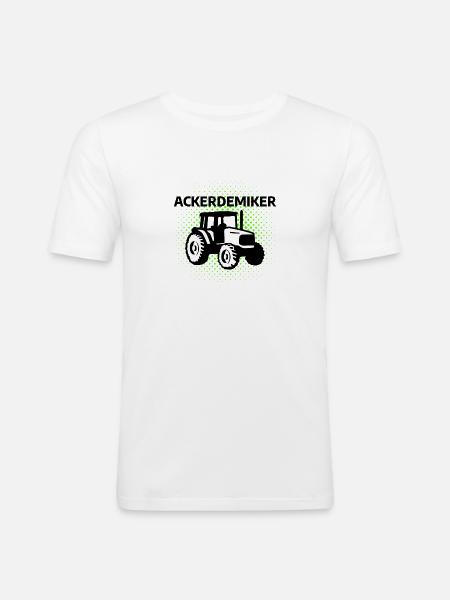 Acker-demiker Landwirtschaft Traktor - Männer Slim Fit T-Shirt - Weiß