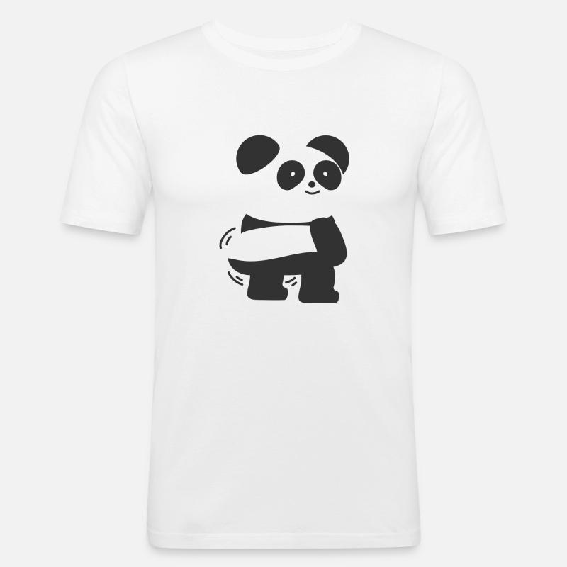 Panda Twerking Twerk - Maglietta aderente da uomo - bianco